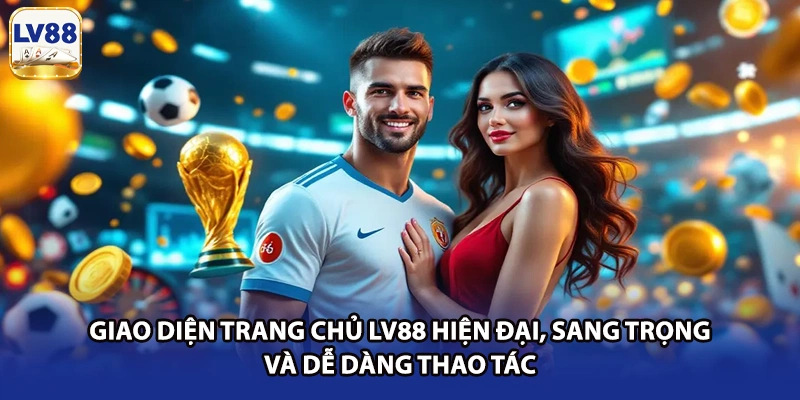 Giao diện trang chủ LV88 hiện đại, sang trọng và dễ dàng thao tác