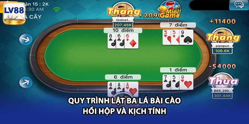 Quy trình lật ba lá bài cào hồi hộp và kịch tính